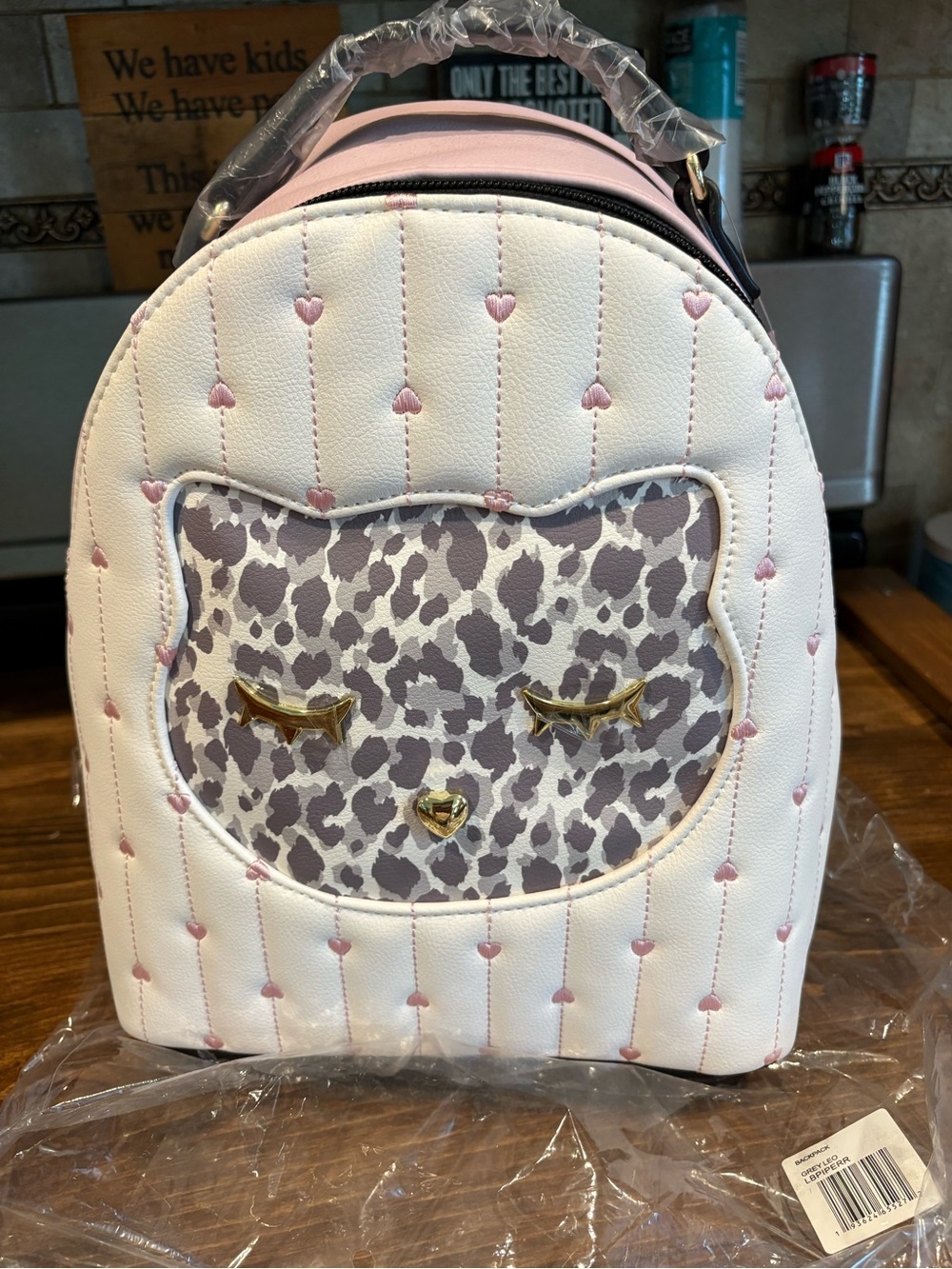 🐱 Betsy Johnson Leopard Cat Mid Backpack